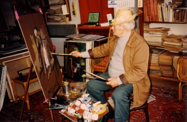 photo d'André Lemaitre dans son atelier